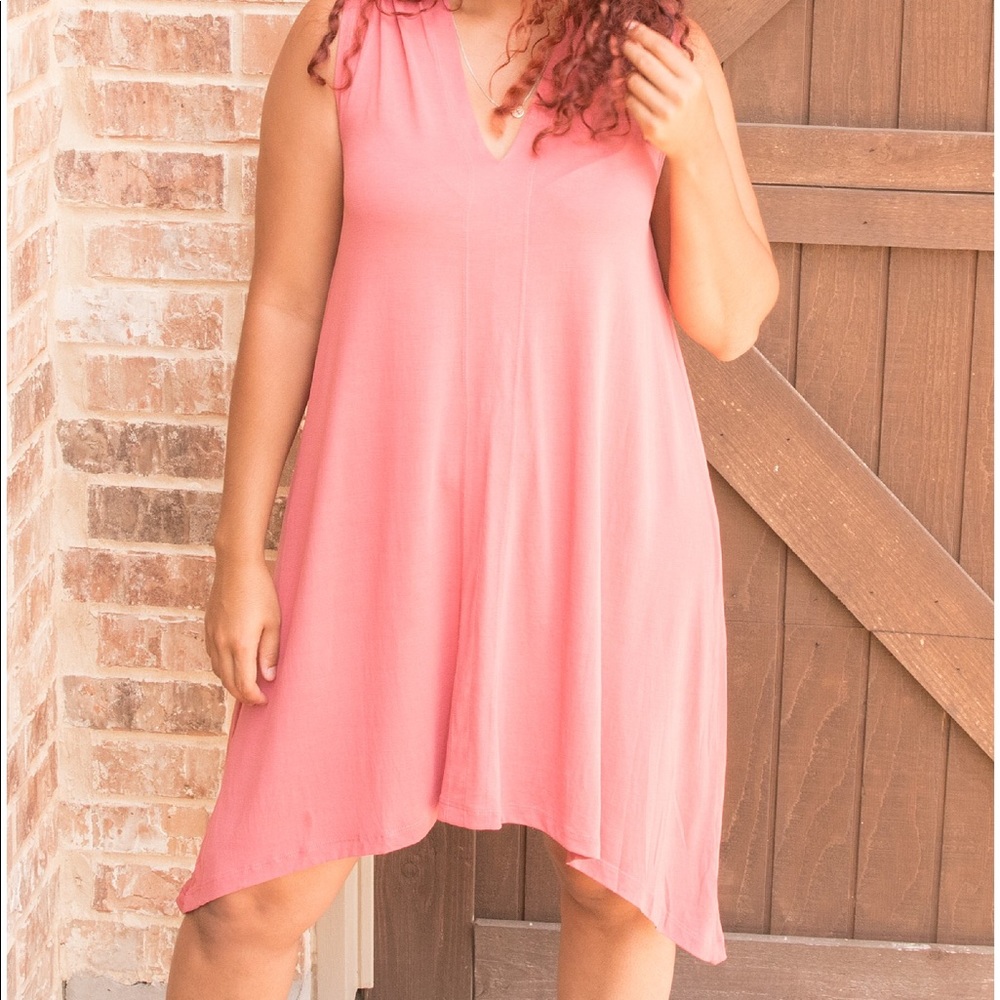 Double V neck dress